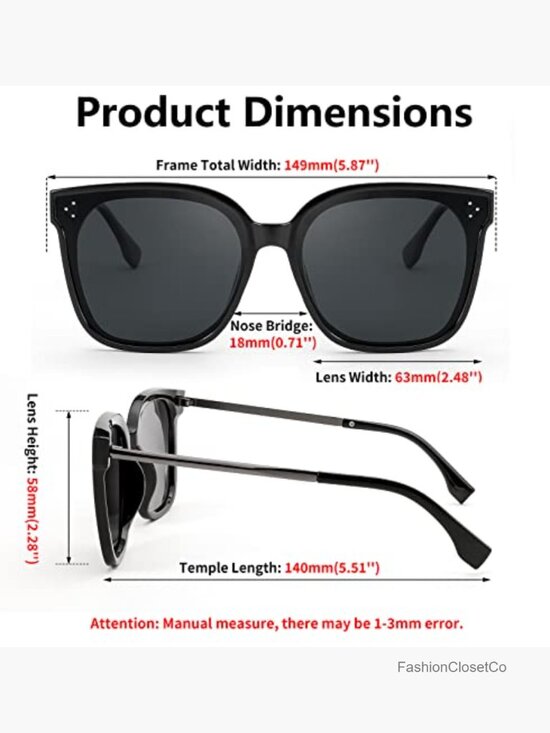 Oversized Retro Square Polarized Sunglasses UV400 main image 4